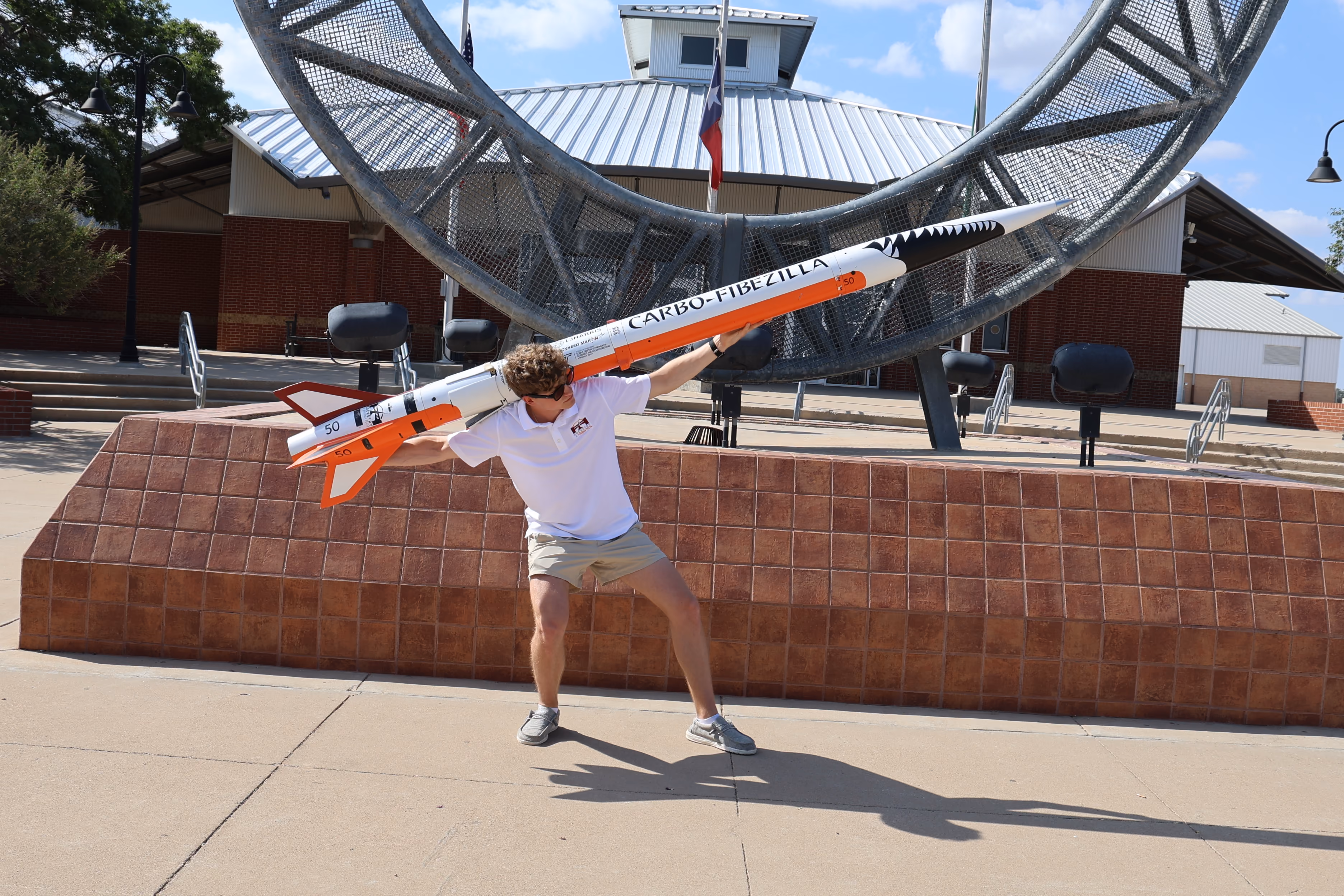 Cannon Posing with Rocket at Horseshoe IREC 2026